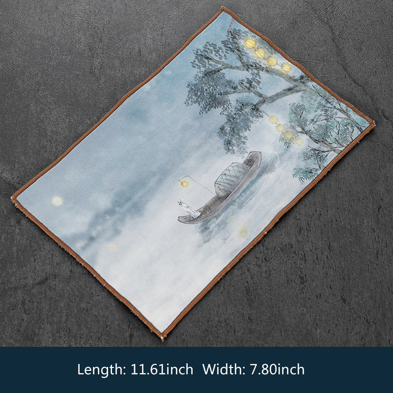 29x19cm ķīniešu profesionāla lupata krāsots biezs tējas dvielis, īpaši uzsūcošs augstas klases tējas tīrīšanas salvešu komplekts, krūzes paklājiņa piederumi