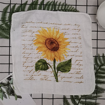 30x30cm квадратна памучна хавлиена щампа с цветя и щампи Кухненска кърпа за чай Инструмент за почистване