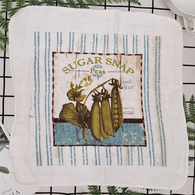 30x30 cm kvadratinių vaisių gėlių spausdinta medvilninė kilpinė sugerianti virtuvės rankšluosčio indų šluostės valymo priemonė