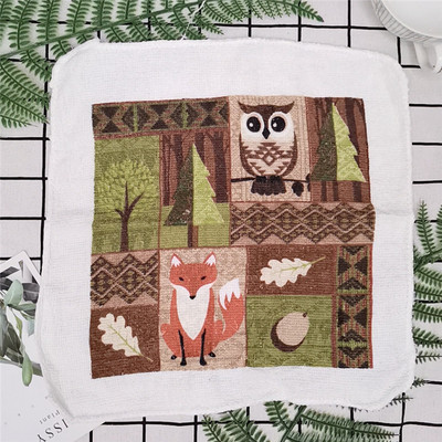 30x30 cm kvadratinių vaisių gėlių spausdinta medvilninė kilpinė sugerianti virtuvės rankšluosčio indų šluostės valymo priemonė