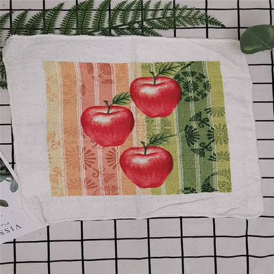 30x30 cm kvadratinių vaisių gėlių spausdinta medvilninė kilpinė sugerianti virtuvės rankšluosčio indų šluostės valymo priemonė