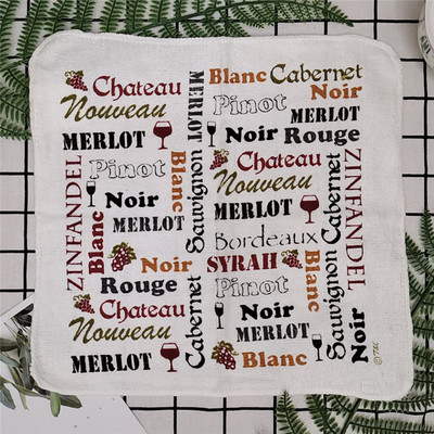 30x30 cm kvadratinių vaisių gėlių spausdinta medvilninė kilpinė sugerianti virtuvės rankšluosčio indų šluostės valymo priemonė