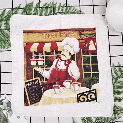 30x30 cm kvadratinių vaisių gėlių spausdinta medvilninė kilpinė sugerianti virtuvės rankšluosčio indų šluostės valymo priemonė