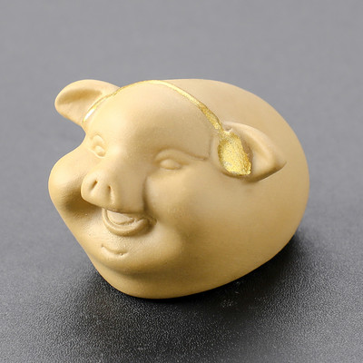 1 db Boutique Lila agyagtea kisállat dísz Szerencsés malac szobor tea Figura Teaszertartás Kiegészítők Kézzel készített kézműves termékek
