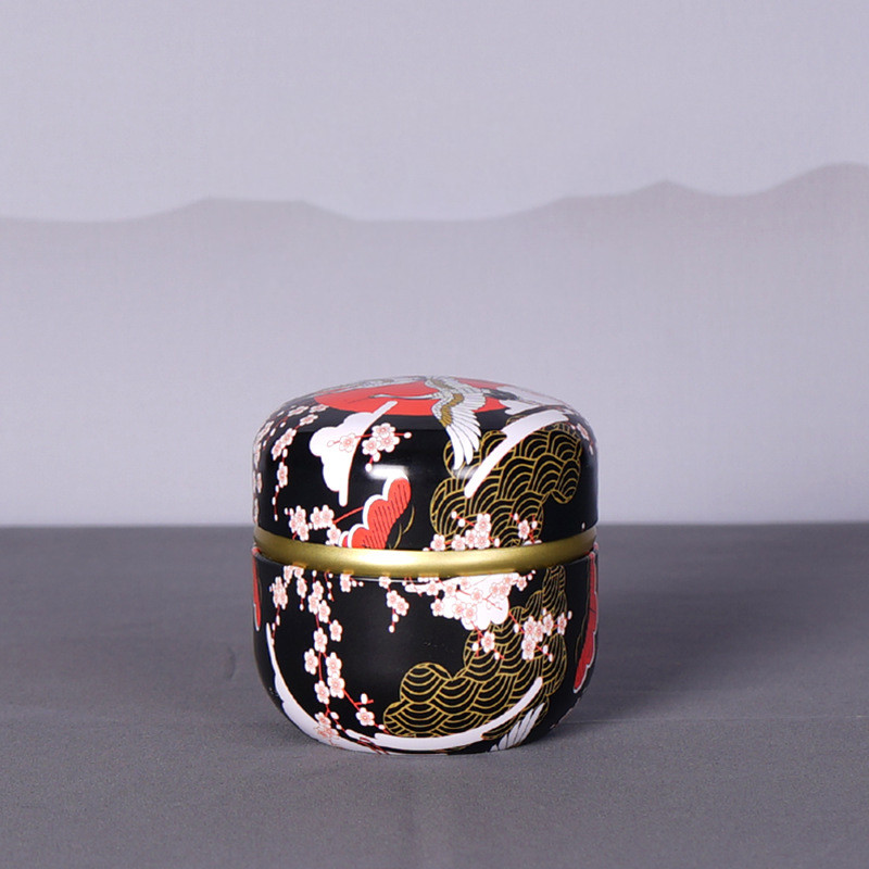 Universāls aizzīmogots mazs metāla tējas Caddy Mini pārnēsājamas ceļojumu apaļas kannas iepakojuma kaste dzelzs uzglabāšanas burka