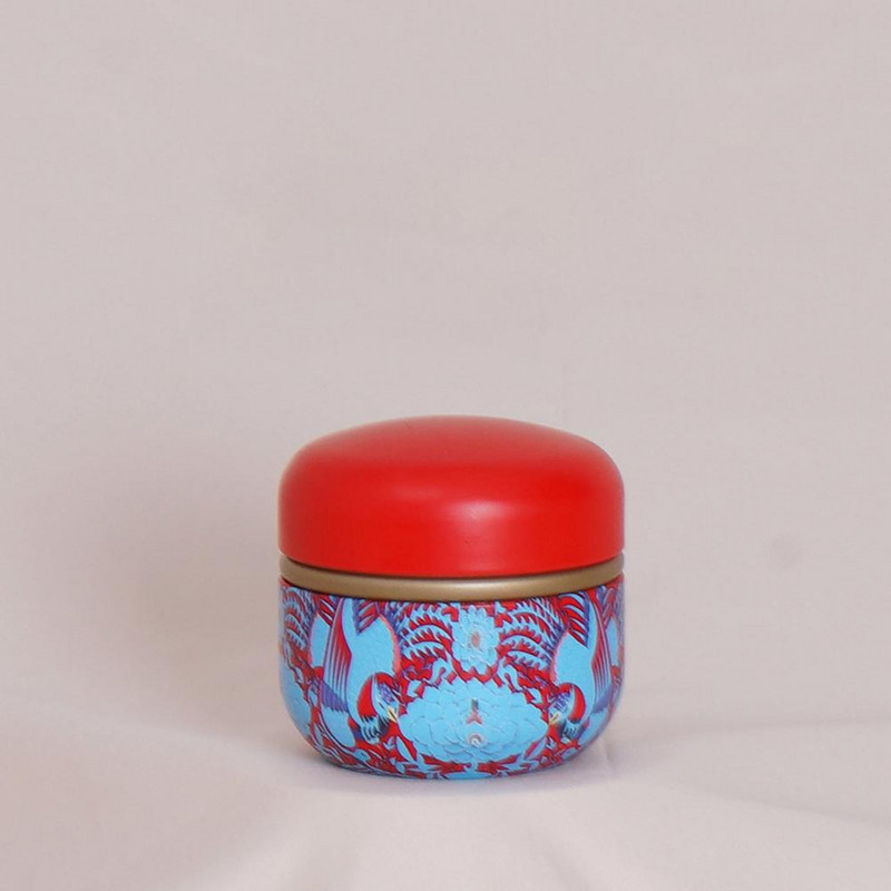 Universāls aizzīmogots mazs metāla tējas Caddy Mini pārnēsājamas ceļojumu apaļas kannas iepakojuma kaste dzelzs uzglabāšanas burka