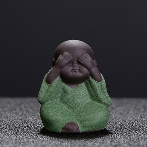 Ķīniešu stila roku darbs Mazais mūks Tēja Mājdzīvnieks purpura smilšu buda Mūks Tējas paplātes dekoru aksesuāri tējas komplekts Dekorācija