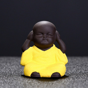 Ķīniešu stila roku darbs Mazais mūks Tēja Mājdzīvnieks purpura smilšu buda Mūks Tējas paplātes dekoru aksesuāri tējas komplekts Dekorācija