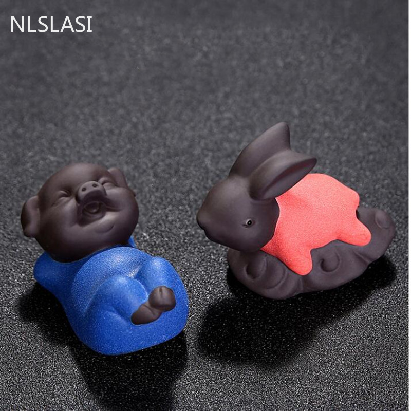 Ķīniešu stila roku darbs Mazais mūks Tēja Mājdzīvnieks purpura smilšu buda Mūks Tējas paplātes dekoru aksesuāri tējas komplekts Dekorācija