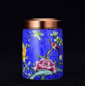 Keramikas tējas Caddy pārnēsājama emalja maza tējas kastīte Mini ceļojumu uzglabāšana Aizzīmogota kārba Mājsaimniecības tējas kannas mājas dekors