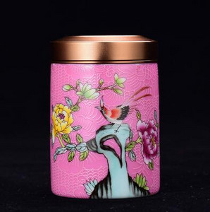 Keramikas tējas Caddy pārnēsājama emalja maza tējas kastīte Mini ceļojumu uzglabāšana Aizzīmogota kārba Mājsaimniecības tējas kannas mājas dekors