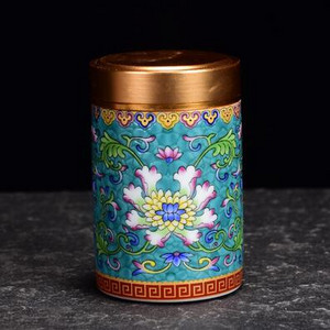 Keramikas tējas Caddy pārnēsājama emalja maza tējas kastīte Mini ceļojumu uzglabāšana Aizzīmogota kārba Mājsaimniecības tējas kannas mājas dekors