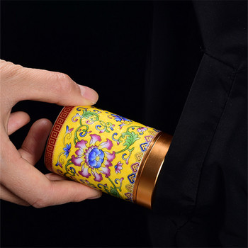 Керамична чаша за чай Преносима емайлирана малка кутия за чай Мини съхранение за пътуване Запечатана кутия Домакински контейнер за чай Домашен декор