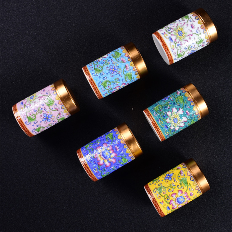 Keramikas tējas Caddy pārnēsājama emalja maza tējas kastīte Mini ceļojumu uzglabāšana Aizzīmogota kārba Mājsaimniecības tējas kannas mājas dekors