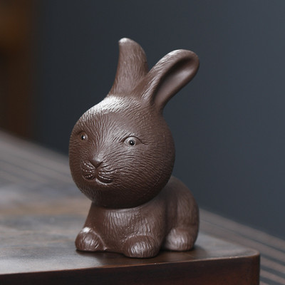 Boutique Cute, mazs trusis, ar rokām gatavota tēja, mājdzīvnieku dekorācija purpursarkanā māla tējas komplekta piederumi, radošs tējas galda ornaments, roku darbs