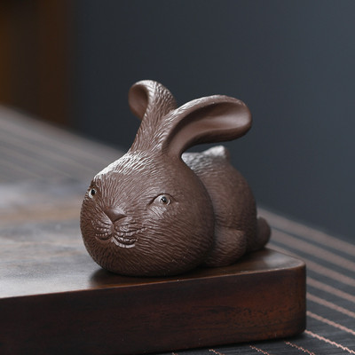 Boutique Cute, mazs trusis, ar rokām gatavota tēja, mājdzīvnieku dekorācija purpursarkanā māla tējas komplekta piederumi, radošs tējas galda ornaments, roku darbs