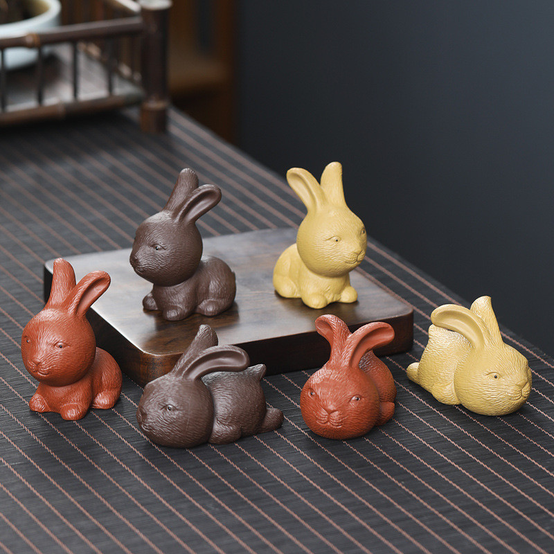 Boutique Cute, mazs trusis, ar rokām gatavota tēja, mājdzīvnieku dekorācija purpursarkanā māla tējas komplekta piederumi, radošs tējas galda ornaments, roku darbs