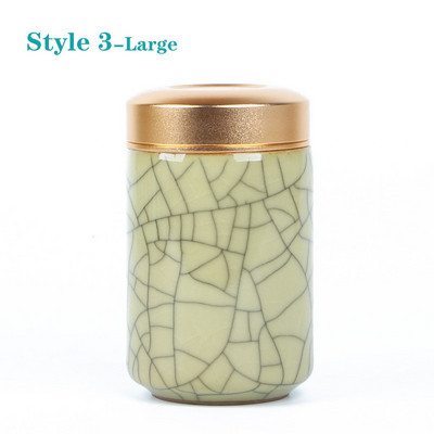 Mini tea kerámia tárolóedények Celadon fém fedelű lezárt hengeres tartály tea, gabonafélék, szárazáru, cukorka stb. tárolására.