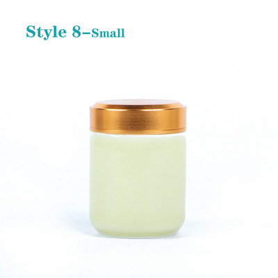 Mini tea kerámia tárolóedények Celadon fém fedelű lezárt hengeres tartály tea, gabonafélék, szárazáru, cukorka stb. tárolására.
