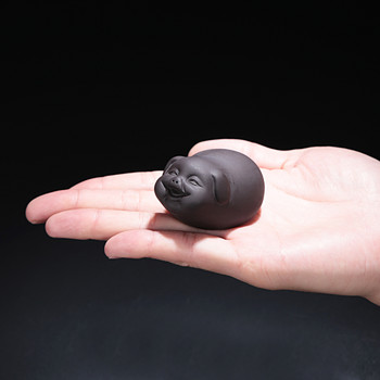 1 ΤΕΜ. Mini Fingertips Purple Clay Tea Pet Χειροποίητο χαριτωμένο άγαλμα χοίρου Ζώο με ειδώλια τσαγιού Στολίδια Boutique Τσάι διακόσμηση χειροτεχνίες