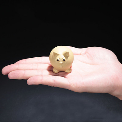 1 БР. Мини върхове на пръстите Лилава глина Чай Домашен любимец Ръчно изработена сладка статуя на прасе Статуя на животно Чаена фигурка Орнаменти Бутикова декорация на чай Занаяти