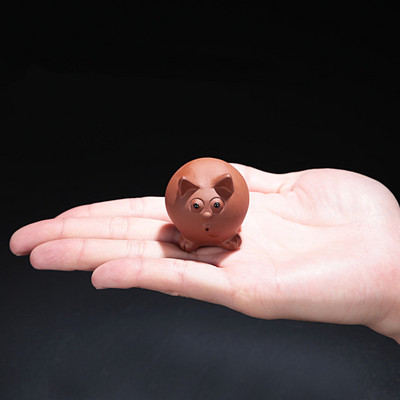 1 БР. Мини върхове на пръстите Лилава глина Чай Домашен любимец Ръчно изработена сладка статуя на прасе Статуя на животно Чаена фигурка Орнаменти Бутикова декорация на чай Занаяти