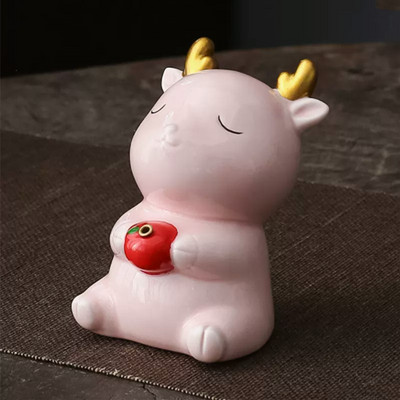 Szép kerámia tea kisállat fawn modell asztali dísz, kézzel készített szobor kézműves teásasztal dekoráció kreatív teáskészlet kiegészítők