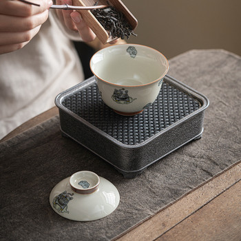 Style Tea Te Juego Ceremony Tea De Travel Premium Κινέζικα Teaware Retro Fu Αξεσουάρ Κεραμικό Luxury Gaiwan Kung