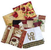 1 db 38x63cm, 6 szín, színes nyomtatott pamut konyhai mosogatórongy konyharuhás parti ajándék