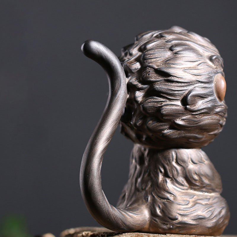 Monkey King Статуя на Monkey King Керамичен чай Колекция от декоративно изкуство Подарък Сувенир за интериор на кола