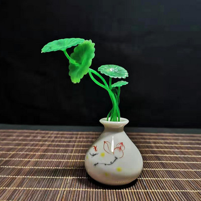 Radoša mini keramikas vāze tēja mājdzīvnieku pirkstiem mākslīgie augi, piekariņi uz galda virsmas, hidroponiski rotājumi, tējas komplekta dekoratīvie aksesuāri