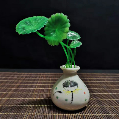 Radoša mini keramikas vāze tēja mājdzīvnieku pirkstiem mākslīgie augi, piekariņi uz galda virsmas, hidroponiski rotājumi, tējas komplekta dekoratīvie aksesuāri