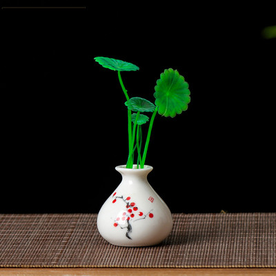 Radoša mini keramikas vāze tēja mājdzīvnieku pirkstiem mākslīgie augi, piekariņi uz galda virsmas, hidroponiski rotājumi, tējas komplekta dekoratīvie aksesuāri