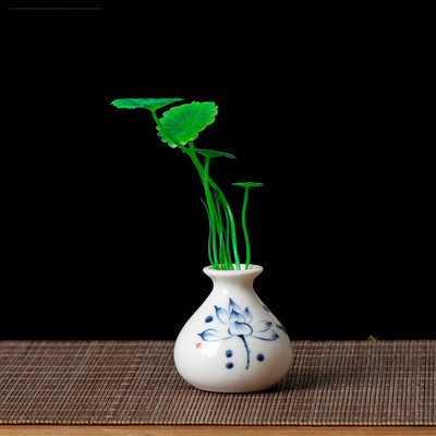 Radoša mini keramikas vāze tēja mājdzīvnieku pirkstiem mākslīgie augi, piekariņi uz galda virsmas, hidroponiski rotājumi, tējas komplekta dekoratīvie aksesuāri