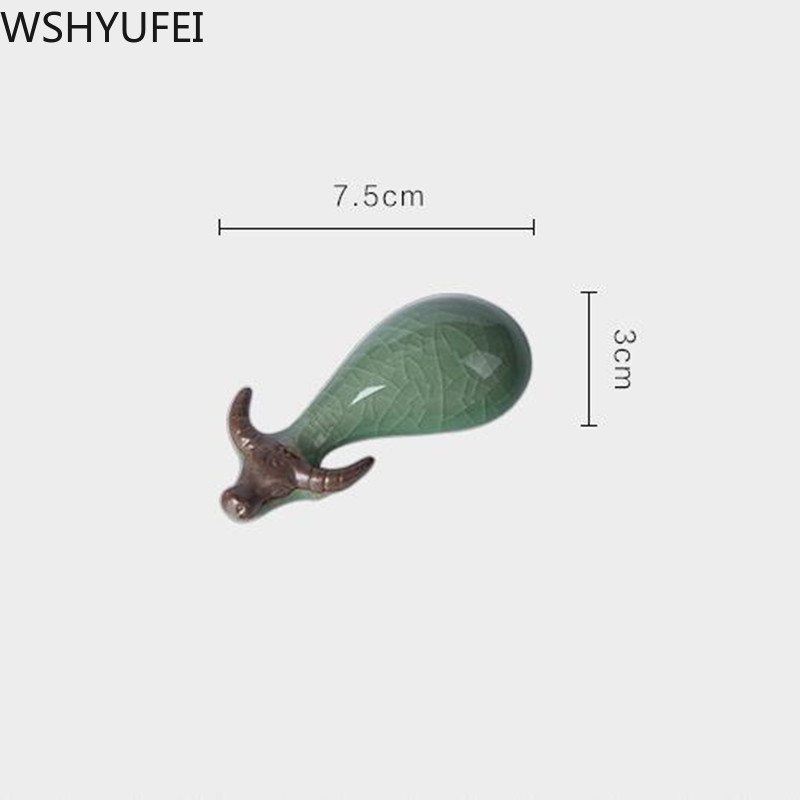 Celadon Mini Tēja Mājdzīvnieku liellopu statujas Rotājumi Govs radošā Māksla un amatniecība Keramika Mēbeles Izstrādājumi Tējas servīzes Dekorācijas