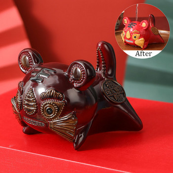 Δημιουργική ρητίνη που αλλάζει χρώμα τσαγιού Pet Lucky Tiger Statue Tea Figurine Orliments Can Raise Tea Set Decoration Επιτραπέζια χειροτεχνία