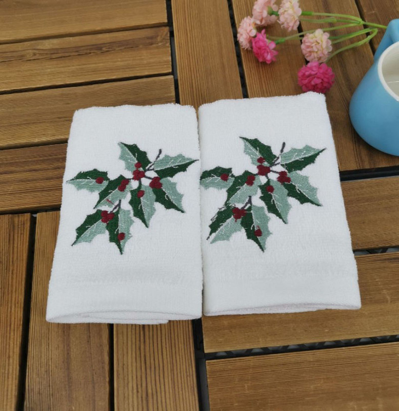 1gab, 45 × 30 cm 11"x17,7", Ziemassvētku kokvilnas dvielis vispārējai lietošanai sejai, roku matiem Home Hotel Travel ，virtuvei, mājām