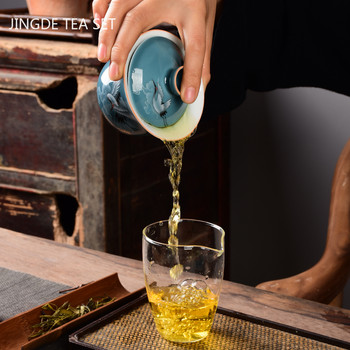Ретро керамична чаша за чай Gaiwan Пътна преносима ръчно изработена супница за чай от китайски порцелан Аксесоари за чаша за напитки Лична чаша