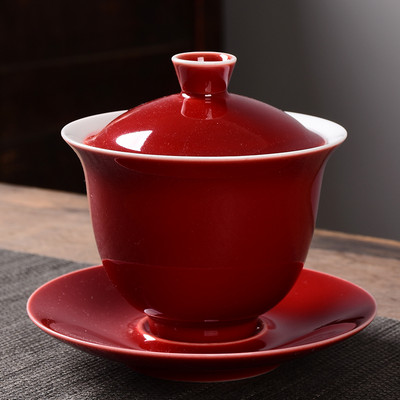 Retro keramikas Gaiwan tējas krūze ceļojumu pārnēsājama rokām gatavota tēja ķīniešu porcelāna tējas trauki aksesuāri dzēriena trauki personīgā krūze