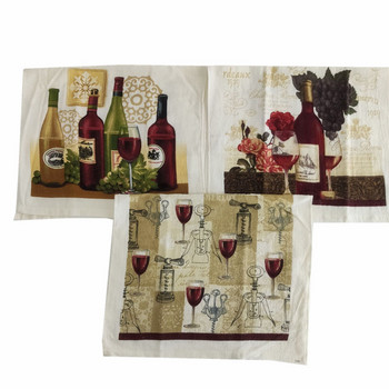 1 бр. 38x63 см цветна щампована памучна кърпа за чай Кухненска кърпа за съдове Водопоглъщаща кърпа за почистване Празничен подарък