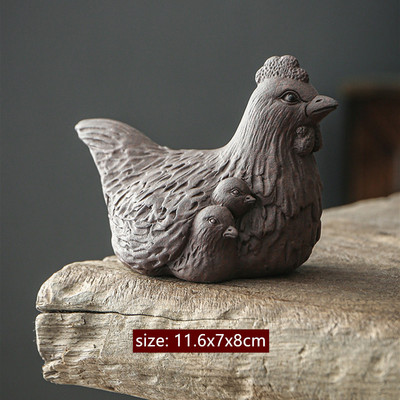 Kreatív lila agyagtea kisállat kézzel készített állatmodell díszek kínai teáskészlet tartozékok otthoni asztali aranyos kutya dekoráció