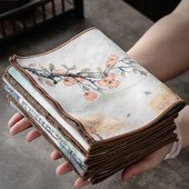 Kínai festett konyharuha nedvszívó rongy pamut len asztali tisztítókendő teáskendő háztartási edénytisztító törlőkendő салфетки на стол