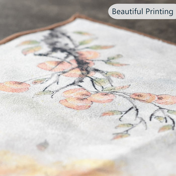 Китайски рисувана чаена кърпа Абсорбиращ парцал Памучен лен Кърпа за почистване на маса Кърпа за чай Домакински съдове за почистване Избършете салфетки на стол