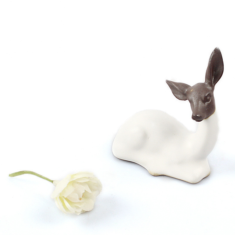 Μίνι Lucky Deer Mascot Ice Crack Κινέζικο Tea Pet KungFu Tea Sweet Διακοσμήσεις σπιτιού Ζώο μοντέλο Παιδί Παιχνίδια πρώιμης εκπαίδευσης