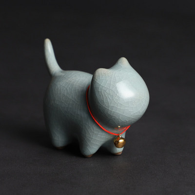 Tējas lolojumdzīvnieku dekorēšana Keramikas pildspalvas turētājs Pildspalvas paliktnis Kung Fu Ķīniešu tējas servīzes ceremonija Tējas rotājuma figūriņa Kitija kaķa tējas mājdzīvnieks