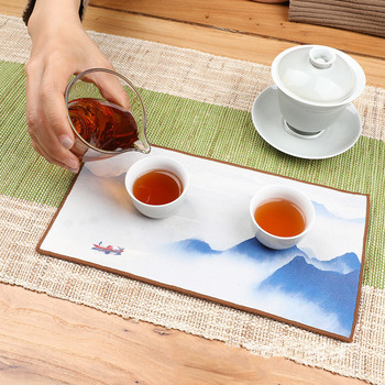 Китайски рисувана дебела кърпа за чай Супер абсорбираща чаена кърпа от висок клас Аксесоари Кухненска кърпа за чай Подложки за маса Салфетка за чай