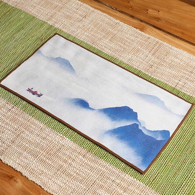 Ķīniešu krāsots biezs tējas dvielis, īpaši absorbējošs augstas klases tējas komplekts, aksesuāri virtuves dvielis Galda paklāji tējas salvete