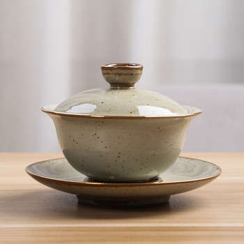 Китайски керамичен Gaiwan Офис Чаша за пътуване Преносима купа за чай Ръчно изработени порцеланови прибори за чай Аксесоари Съдове за напитки Лична чаша
