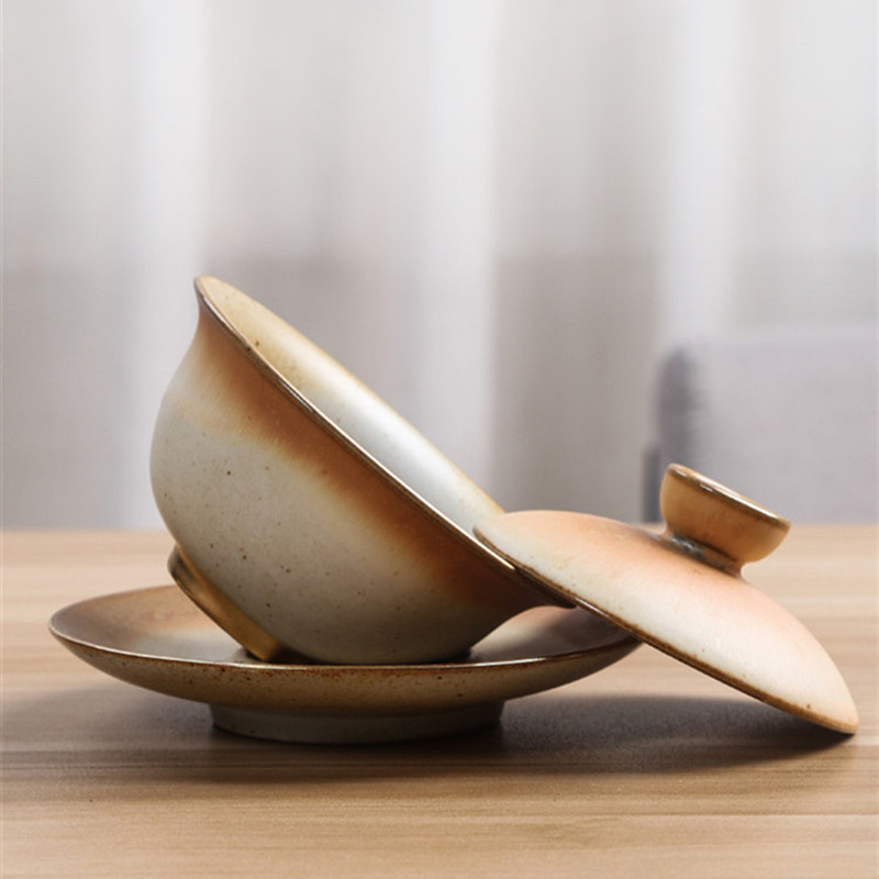 Kínai kerámia Gaiwan irodai teáscsésze utazási hordozható teástál Kézzel készített porcelán teáskészlet Kiegészítők Italedények Személyes csésze