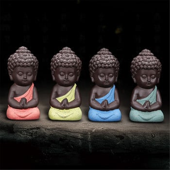 Мини сладък лилав пясъчен чай Pet Little Monk Tea Pet Ceramic Small Tathagata Succulent Pot Decoration Creative Home Decoration